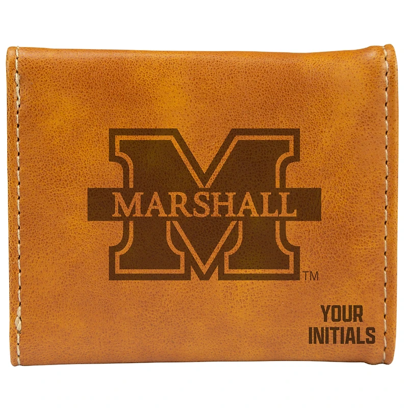 Brown Marshall Thundering Herd Personalized Trifold Wallet