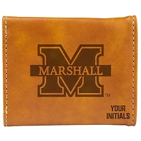 Brown Marshall Thundering Herd Personalized Trifold Wallet