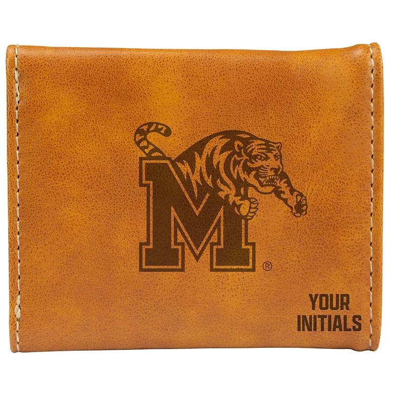 Brown Memphis Tigers Personalized Trifold Wallet