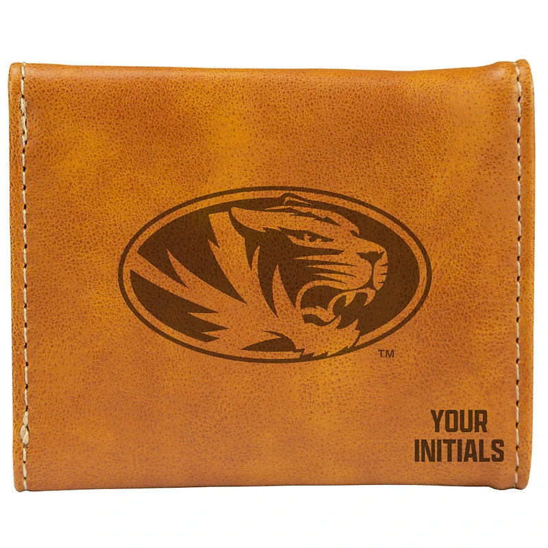 Brown Missouri Tigers Personalized Trifold Wallet
