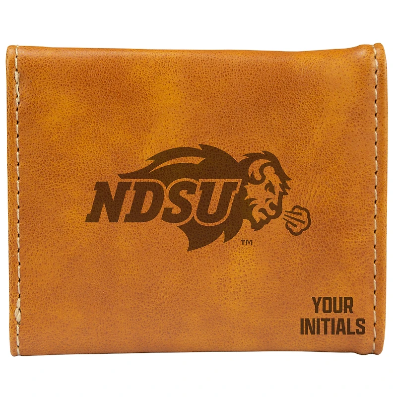 Brown NDSU Bison Personalized Trifold Wallet