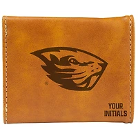 Brown Oregon State Beavers Personalized Trifold Wallet