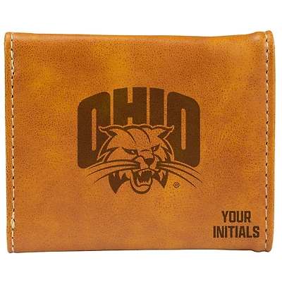Brown Ohio Bobcats Personalized Trifold Wallet