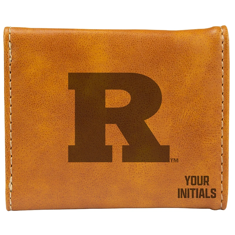 Brown Rutgers Scarlet Knights Personalized Trifold Wallet