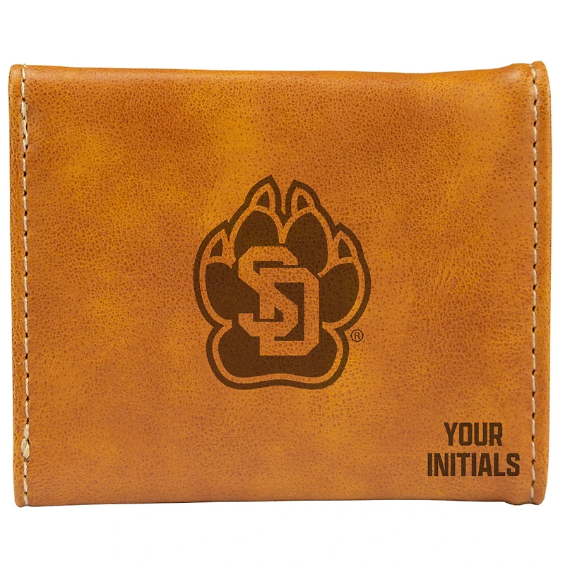Brown South Dakota Coyotes Personalized Trifold Wallet