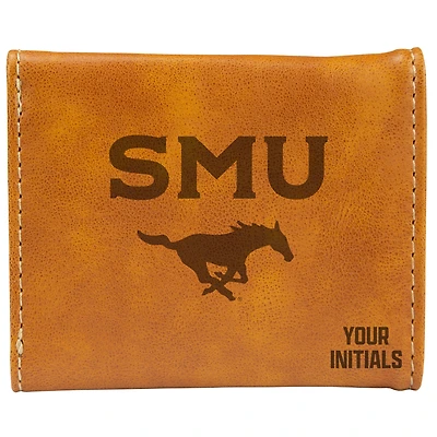 Brown SMU Mustangs Personalized Trifold Wallet