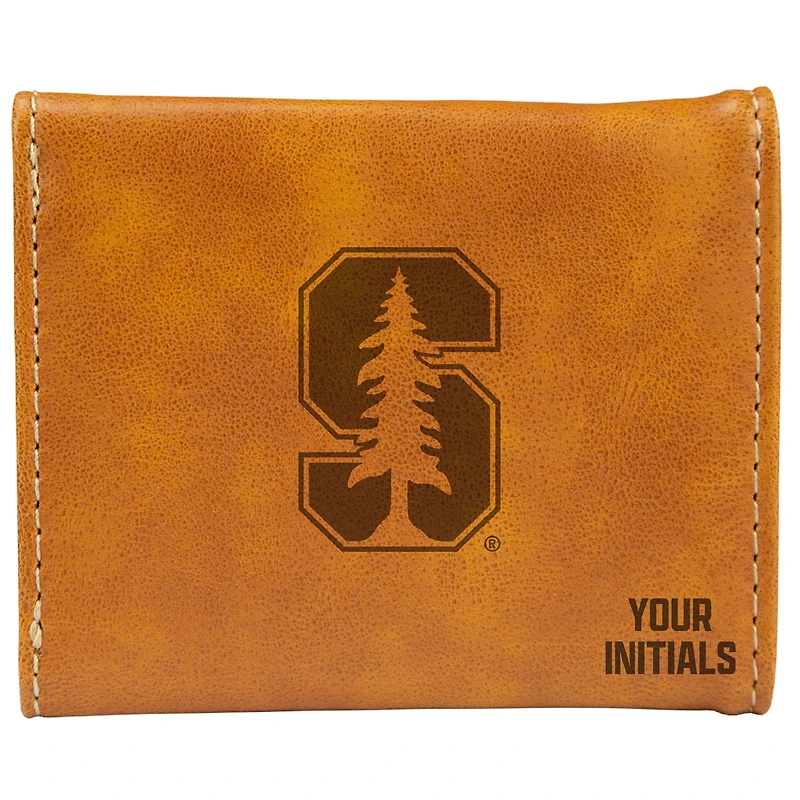 Brown Stanford Cardinal Personalized Trifold Wallet