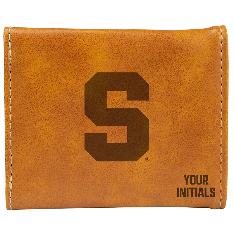 Brown Syracuse Orange Personalized Trifold Wallet