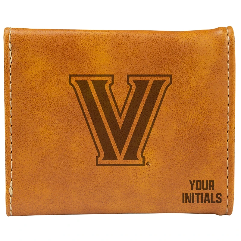 Brown Villanova Wildcats Personalized Trifold Wallet