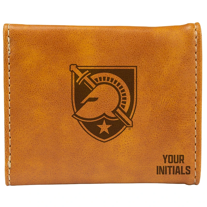 Brown Army Black Knights Personalized Trifold Wallet