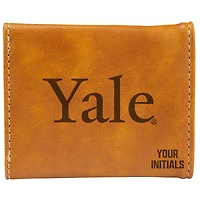Brown Yale Bulldogs Personalized Trifold Wallet