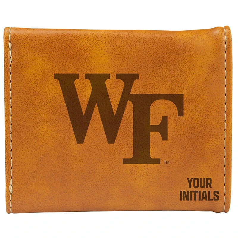 Brown Wake Forest Demon Deacons Personalized Trifold Wallet