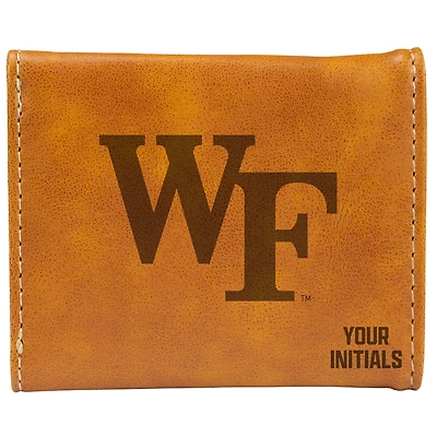 Brown Wake Forest Demon Deacons Personalized Trifold Wallet