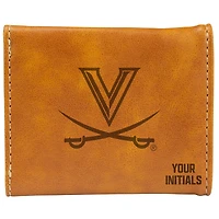 Brown Virginia Cavaliers Personalized Trifold Wallet