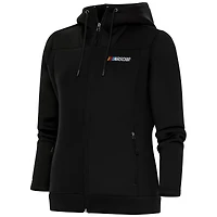 Women's Antigua  Black NASCAR Protect Full-Zip Hoodie