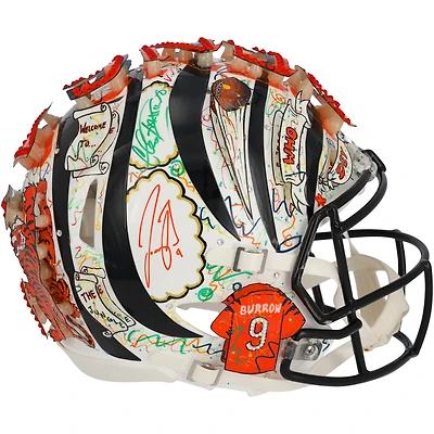 Joe Burrow Cincinnati Bengals Autographed 2022 Alternate Riddell Speed Authentic Helmet - Art by Charles Fazzino - XP14013001