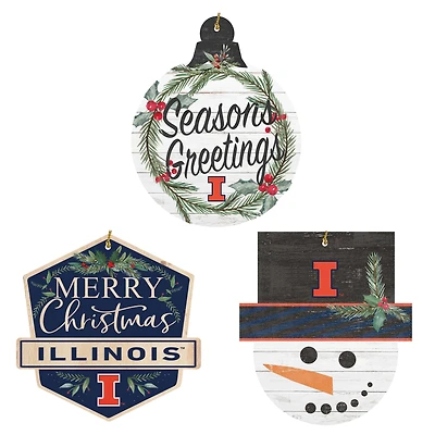 Illinois Fighting Illini Ornament Bundle