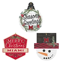 Miami University RedHawks Ornament Bundle