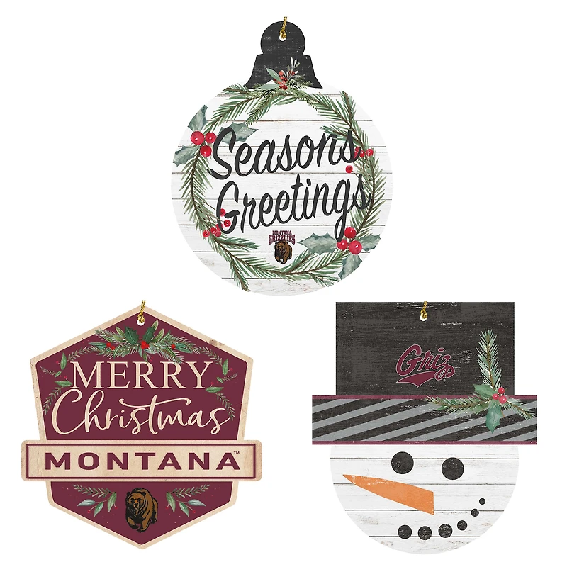 Montana Grizzlies Ornament Bundle