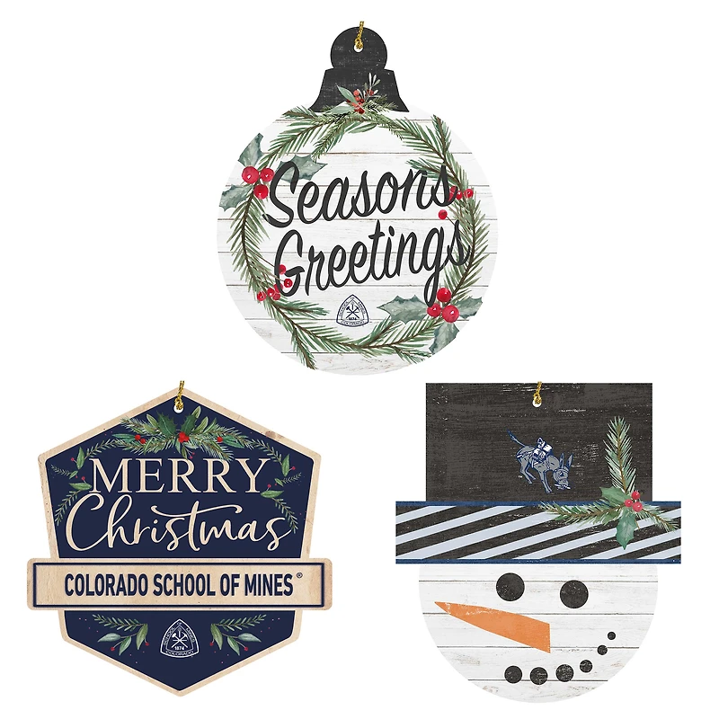 Colorado School of Mines Orediggers Ornament Bundle