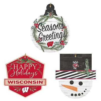 Wisconsin Badgers Ornament Bundle