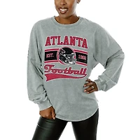 Women's Gameday Couture  Gray Atlanta Falcons  Snow Wash Oversized Long Sleeve T-Shirt