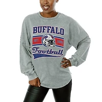 Women's Gameday Couture  Gray Buffalo Bills  Snow Wash Oversized Long Sleeve T-Shirt