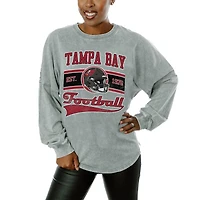 Women's Gameday Couture  Gray Tampa Bay Buccaneers  Snow Wash Oversized Long Sleeve T-Shirt