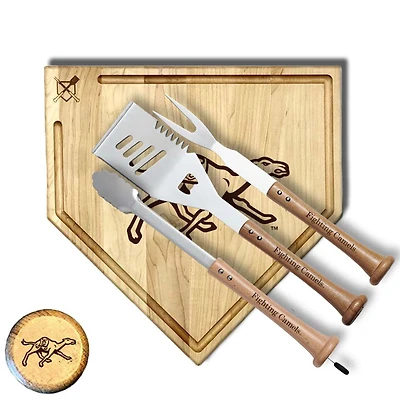 Baseball BBQ  Campbell Fighting Camels 17" Trough Silver Slugger Combo Set