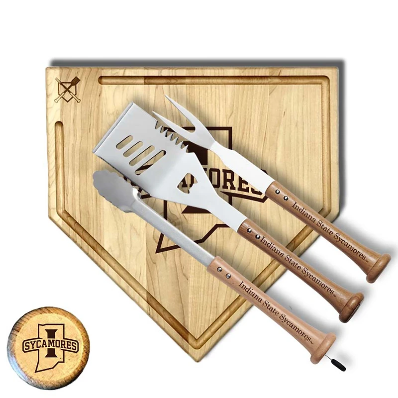 Baseball BBQ  Indiana State Sycamores 17" Trough Silver Slugger Combo Set