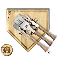 Baseball BBQ  LSU Tigers 2023 NCAA Men's Baseball College World Series Champions 17" Trough Silver Slugger Combo Set