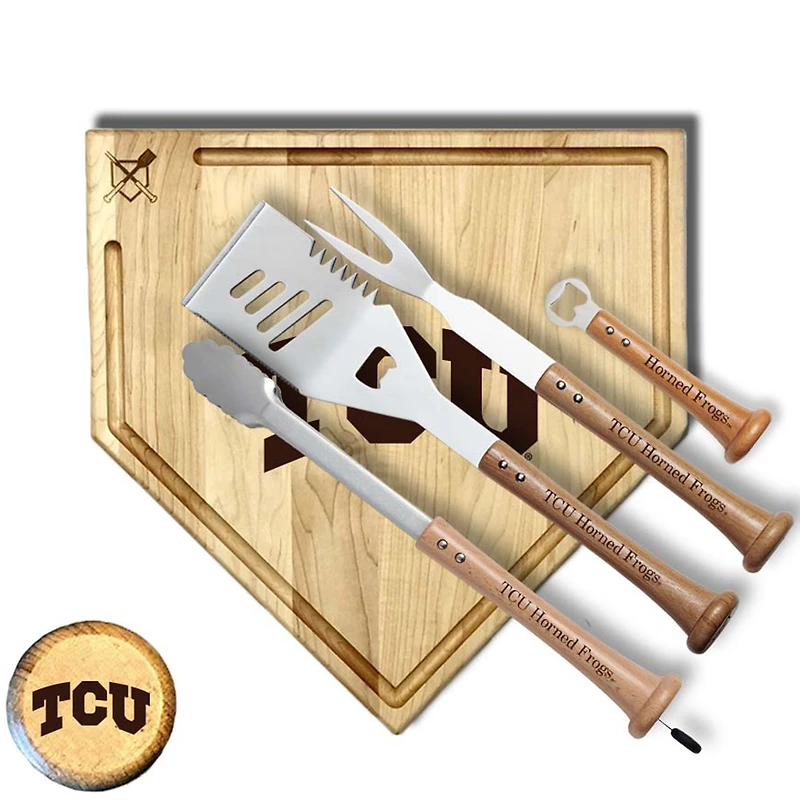 Baseball BBQ  TCU Horned Frogs 17" Trough Grand Slam Combo Set