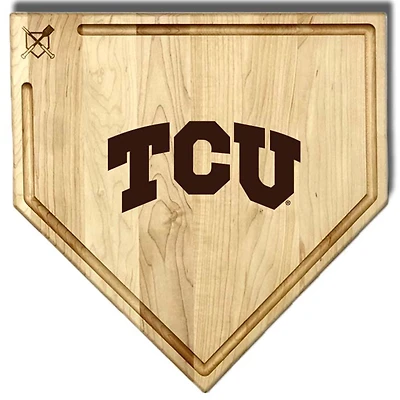 Baseball BBQ TCU Horned Frogs 17" x 17" Home Plate Cutting Board With Trough
