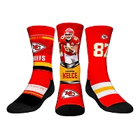 Youth Rock Em Socks Travis Kelce Red Kansas City Chiefs Pro Three-Pack Crew Sock Set