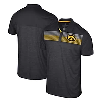 Men's Colosseum Black Iowa Hawkeyes Big & Tall Langmore Polo