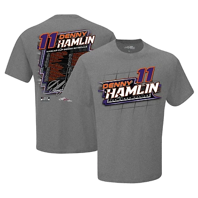 Men's Joe Gibbs Racing Team Collection  Gray Denny Hamlin  2024 Schedule T-Shirt