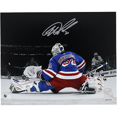 Igor Shesterkin New York Rangers Autographed 8" x 10" Blue Save Spotlight Photograph