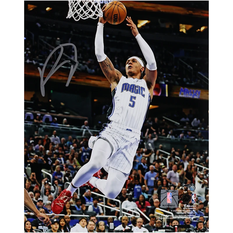 Paolo Banchero Orlando Magic Autographed 8" x 10" Layup in White Photograph