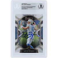 Justin Herbert Los Angeles Chargers Autographed 2020 Panini Select #44 Beckett Fanatics Witnessed Authenticated Rookie Card