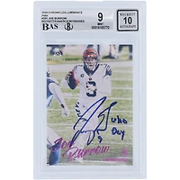 Joe Burrow Cincinnati Bengals Autographed 2020 Panini Luminance Pink #201 Beckett Fanatics Witnessed Authenticated 9/10 Rookie Card with "WHO DEY" Inscription - 10,8.5,9,9.5 Subgrades