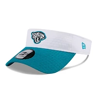 Men's New Era White/Teal Jacksonville Jaguars 2024 NFL Training Camp Adjustable Visor