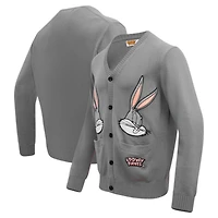 Men's Freeze Max Gray Looney Tunes Bugs Two Heads Cardigan
