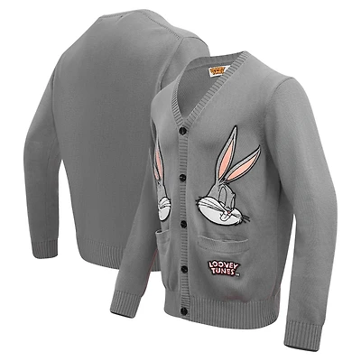 Men's Freeze Max Gray Looney Tunes Bugs Two Heads Cardigan