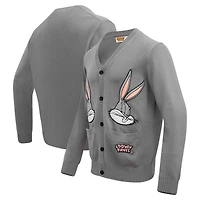 Men's Freeze Max Gray Looney Tunes Bugs Two Heads Cardigan