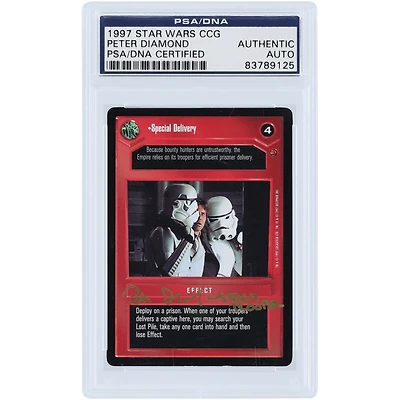 Peter Diamond Star Wars Autographed 1997 Star Wars CCG PSA Authenticated Card with "Storm Trooper" Inscription