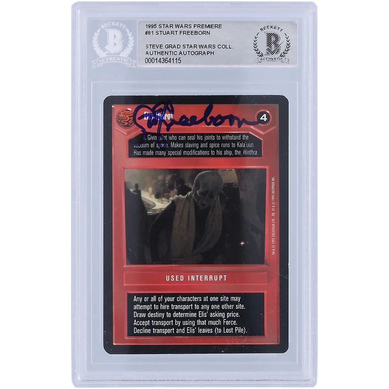 Stuart Freeborn Star Wars Autographed 1995 CCG #81 BAS Authenticated Card
