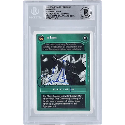 Lon Tinney Star Wars Autographed 1995 CCG Premiere #156 BGS Authenticated Card