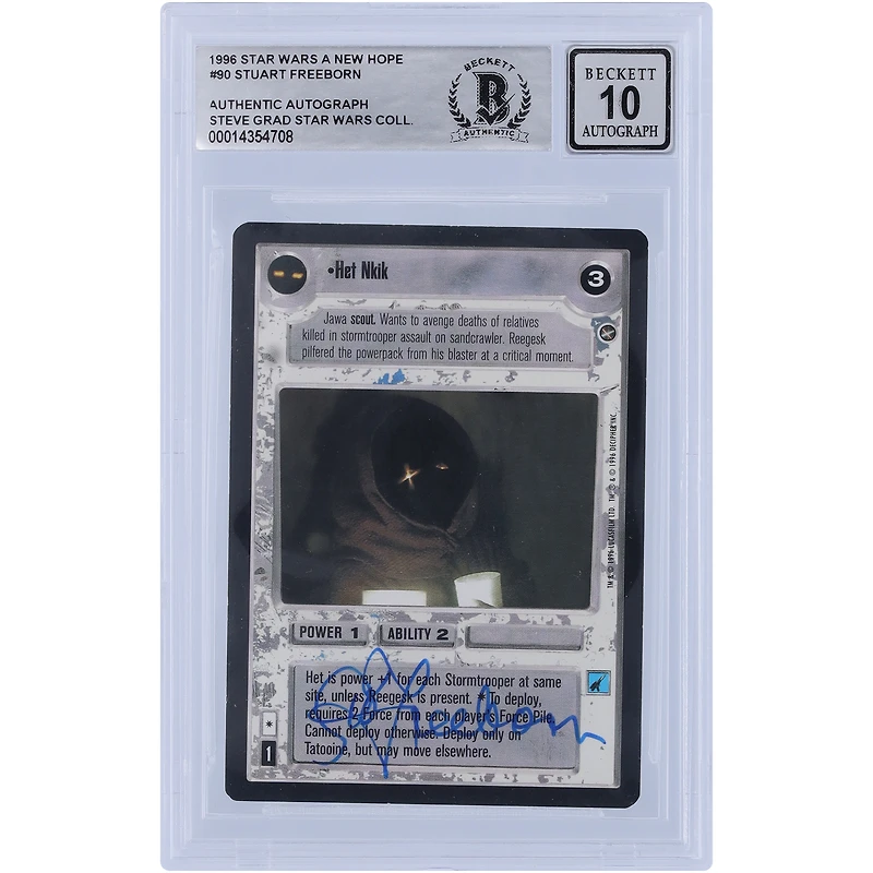 Stuart Freeborn Star Wars Autographed 1996 CCG A New Hope #90 BGS Authenticated 10 Card