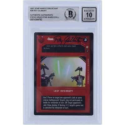 Ray Gilberti Star Wars Autographed 2001 CCG Coruscant #38 BGS Authenticated 10 Card