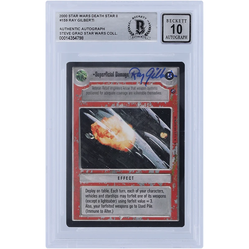 Ray Gilberti Star Wars Autographed 2000 CCG Death Star II #159 BGS Authenticated 10 Card
